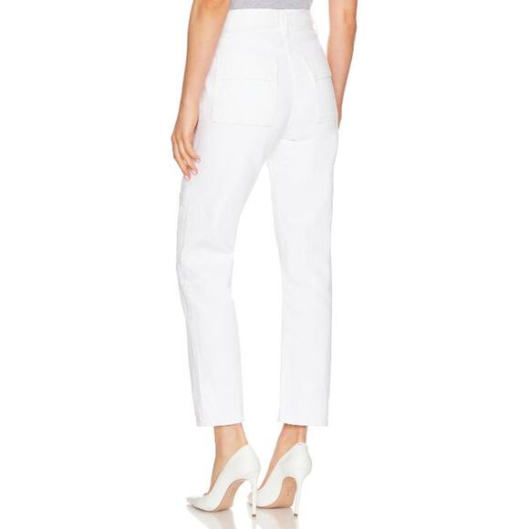 AGOLDE Cargo-Jeans Cooper Straight Leg High Rise Relaxed Milkshake Wash Size 31 - Picture 12 of 16